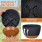 Mumufy 6 Pcs 8 Inch Hanging Planters, Dark Gray, Plastic - Image 3