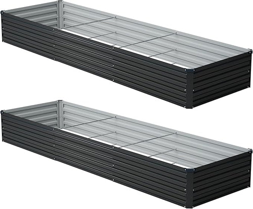 12x2x1 ft Galvanized Raised Garden Bed, Outdoor Planter Box Metal Patio Kit by Zunatu