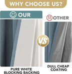 H.VERSAILTEX Linen Blackout Curtains 45 Inches Long 100% Blackout Thermal - Image 3