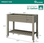 YITAHOME 43.3x17.7x34 in Elevated Garden Bed 2pcs, Outdoor Plastic Planter Box - Image 6