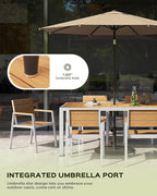 67" HDPS Outdoor Patio Dining Table, Aluminum-Edged Outdoor Dining Table - Image 6