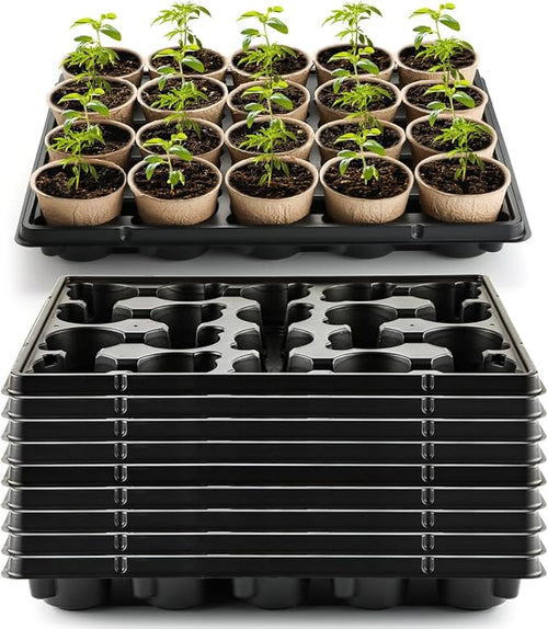 20 Cell Plant Trays for Carrying 3 inch Round Nursery Pots, Sturdy Plastic by RooTrimmer