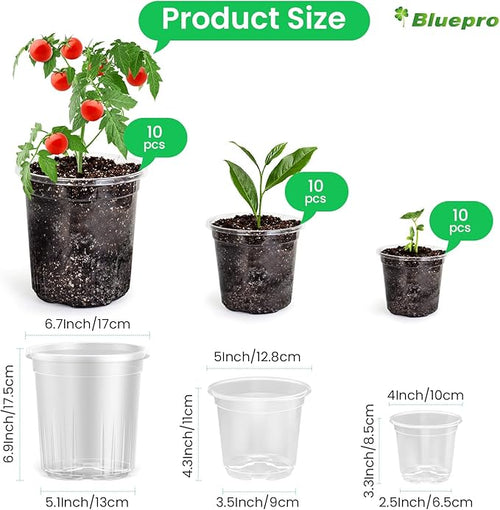 36 Packs 5/4/3.5 Inch Reinforced Clear Nursery Pots - Image 2
