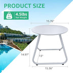 Patio Outdoor Coffee Table Set of 2, Weather Resistant Steel Round End Tables - Image 6