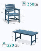 SERWALL Patio Dining Table and Bench Set - Image 4