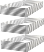 3 Pack Raised Beds for Gardening, Corrugated Galvanized Steel Raised Garden Bed by OZMSHF