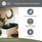 The HC Companies 17.5 Inch Venetian Rectangular Window Planter Box - Image 4