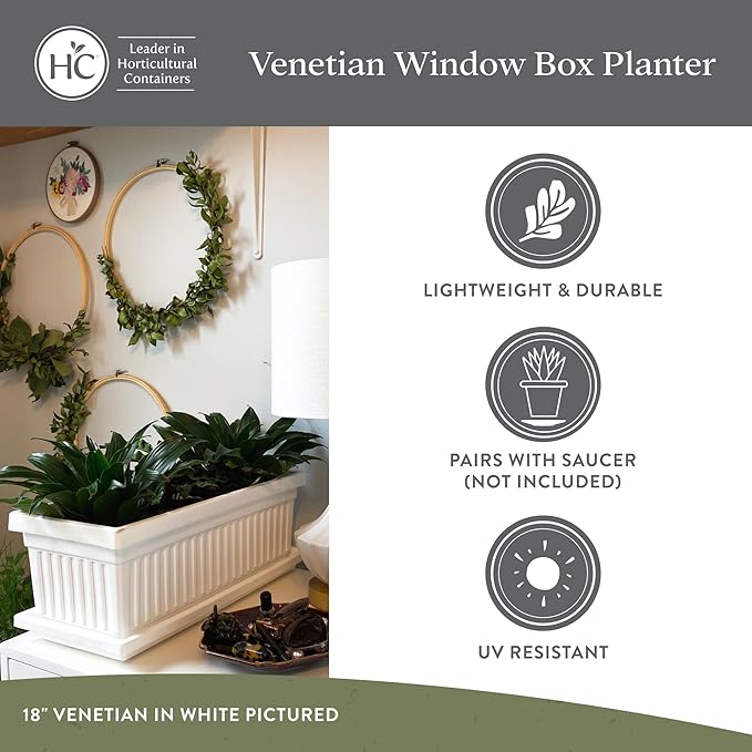 The HC Companies 17.5 Inch Venetian Rectangular Window Planter Box - Image 4