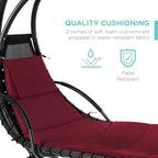 Best Choice Products Outdoor Hanging Curved Steel Chaise Lounge Chair Swing - Image 5