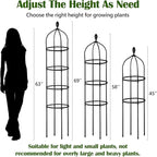 Garden Obelisk Trellis for Climbing Plants Outdoor 6 Ft Rose Bush Round Trellis - Image 3