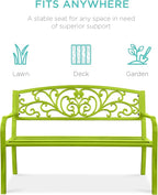 Best Choice Products Outdoor Bench Steel Garden Patio Porch Furniture - Image 3
