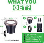 LED Well Light Kit, 6 Pack In Ground Landscape Lights and 100W Transformer and - Image 7