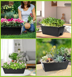 Window Box Planter, 7 Pack Plastic Vegetable Flower Planters Boxes 17 Inches - Image 7