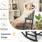 Patio Rocking Chair Outdoor Set of 2, Weather Resistant Poly Resin Oversized - Image 5