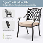 9-Piece Cast Aluminum Patio Furniture, Outdoor Dining Sets - Image 6