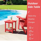 LUE BONA Adirondack Outdoor Side Table, 2-Tier Bright Red HDPS Patio End Table - Image 4