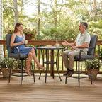 Patio Swivel Bar Stools Set of 2, Outdoor Bar Height Swivel Chairs - Image 9