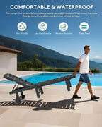 SERWALL Outdoor Chaise Lounge Set of 2, All-Weather HDPE Pool Lounge Chairs - Image 5