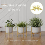 Adjustable Metal Plant Stand Indoor, Mid Century Modern Outdoor Planter Holder - Image 3
