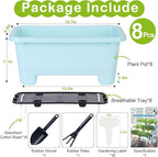Self-Watering Rectangle Planter Boxes 8-Pack, 15.7-Inch Window Box Planter - Image 7