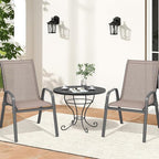 Patio Chairs Set of 2, Easily Set Up Stackable Outdoor Dining Chairs - Image 2