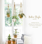 Mkono 3 Pack Macrame Plant Hangers Indoor Different Size Hanging Planter Basket - Image 3