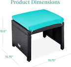 Best Choice Products Set of 2 Wicker Ottomans, Additional Seating, Side Table - Image 8
