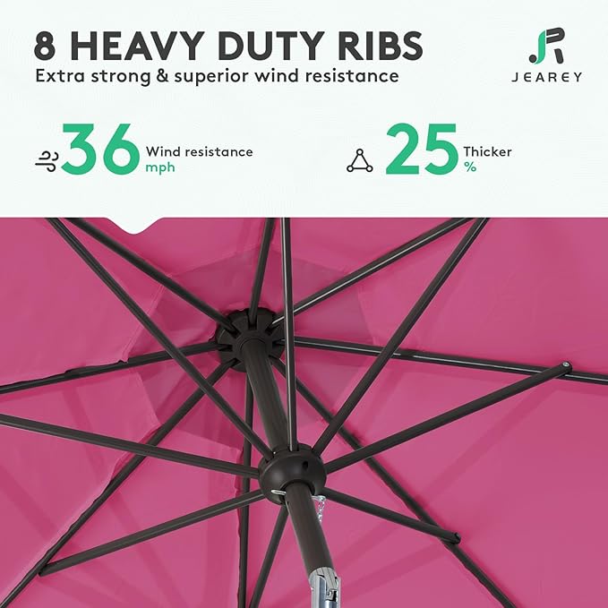 JEAREY 9FT Outdoor Patio Umbrella Outdoor Table Umbrella - Image 5