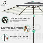 JEAREY 7.5FT Patio Umbrella Outdoor Market Umbrella - Image 3