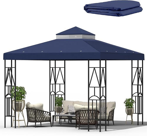 10x10 Canopy Replacement Top Double Tiered Gazebo Cover by Unknown
