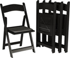 500 Black Resin Stackable Folding Chair by Simplex