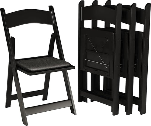 500 Black Resin Stackable Folding Chair by Simplex