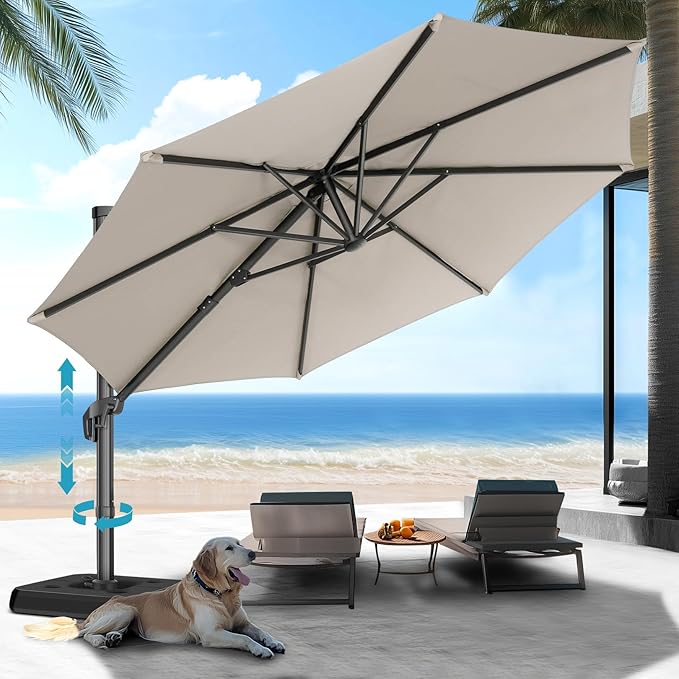 HOTEEL10x10ft Patio Umbrella Cantilever Umbrellas by HOTEEL