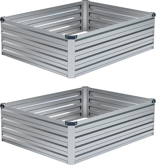 4x3x1ft Galvanized Raised Garden Bed, Outdoor Planter Box Metal Patio Kit by Foxlang