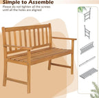 Tangkula Outdoor Acacia Wood Bench, 2-Person Garden Bench - Image 9
