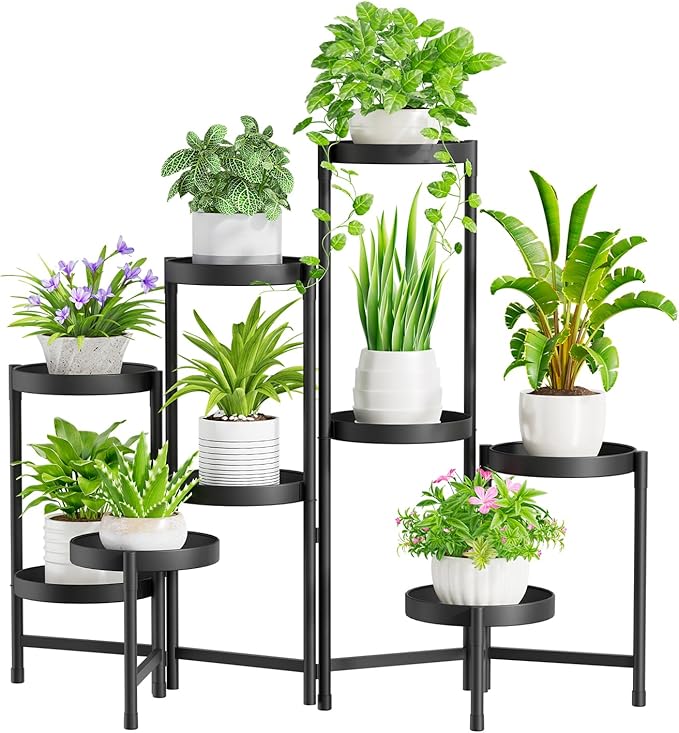 iDavosic.ly Plant Stand Indoor Outdoor, 9 Tier Corner Metal Flower Display by iDavosicly