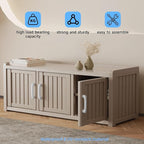 3 Doors Shoe Bench, Waterproof & UV-Resistant, Resin Shoe Cabinet Indoor & - Image 4