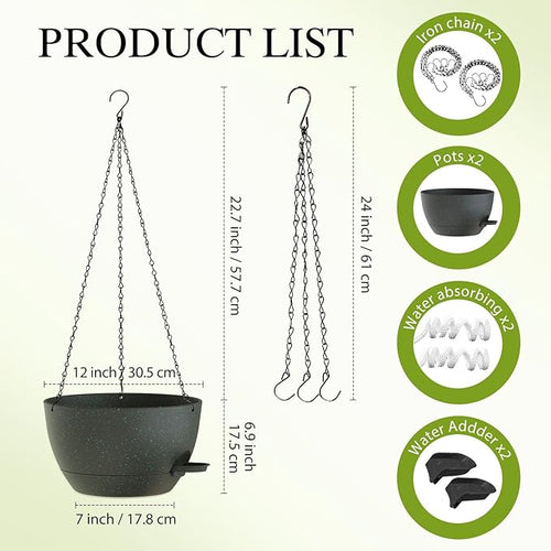 12 Inch Hanging Baskets 2 PC - Image 2