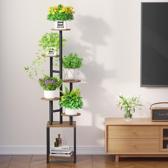 Plant Stand Indoor with Grow Light, 6-Tiered Tall Plant Stand Indoor, Metal - Image 8