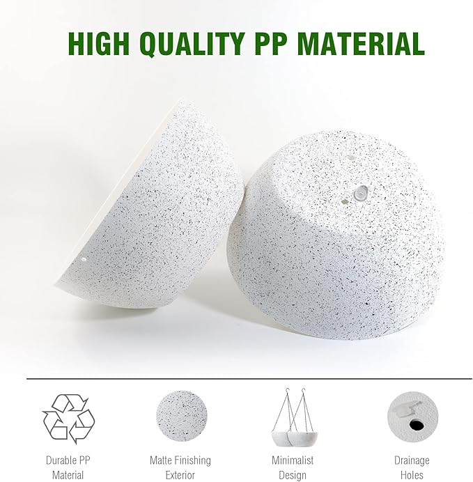 WOUSIWER 13 inch 2Pack Large Hanging Planters - Image 3
