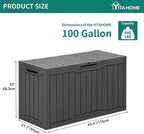 YITAHOME 100 Gallon Resin Deck Box, Weather Resistant Outdoor Storage Box - Image 7
