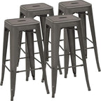 Devoko Metal Bar Stools 30" Indoor Outdoor Stackable Barstools Modern Style by DEVOKO