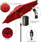 Blissun 9' Outdoor Patio Umbrella, Outdoor Table Umbrella, Yard Umbrella - Image 2