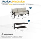 RoyalCraft 3 Seats Outdoor Patio Furniture Set, Outdoor Metal Sectional - Image 2