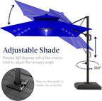 Best Choice Products 12x12ft LED Cantilever Patio Umbrella w/Base Included & - Image 5