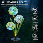 Upgraded Solar Garden Lights, 4 Pack Outdoor Solar Lights, Bigger Round Panel - Image 5