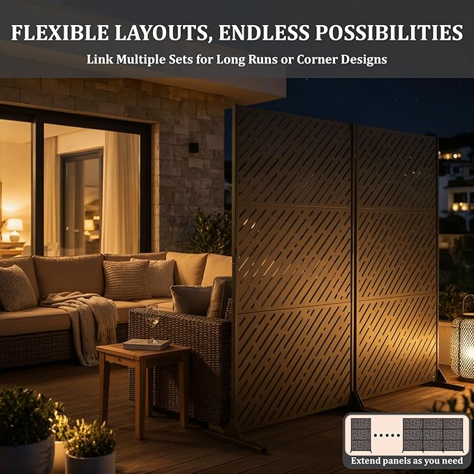 Metal Privacy Screen Outdoor 72x44in – Rustproof Steel Decorative Fence Panel - Image 5
