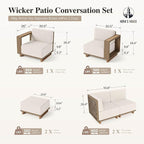 HERA'S HOUSE 8 Pieces Patio Furniture Set, 6 Sectional Outdoor Rattan Wicker - Image 7