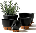 7/6.5/6/5.5/5 Inch Self Watering Pots, Plastic Flower Pots by Unknown