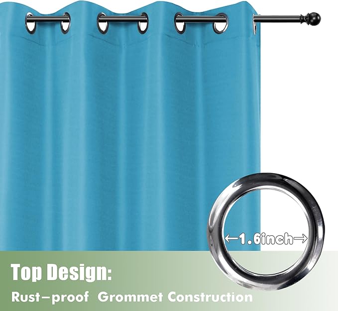 HolidayIdeas Outdoor Curtains for Patio Waterproof, 6 Panels - Image 4